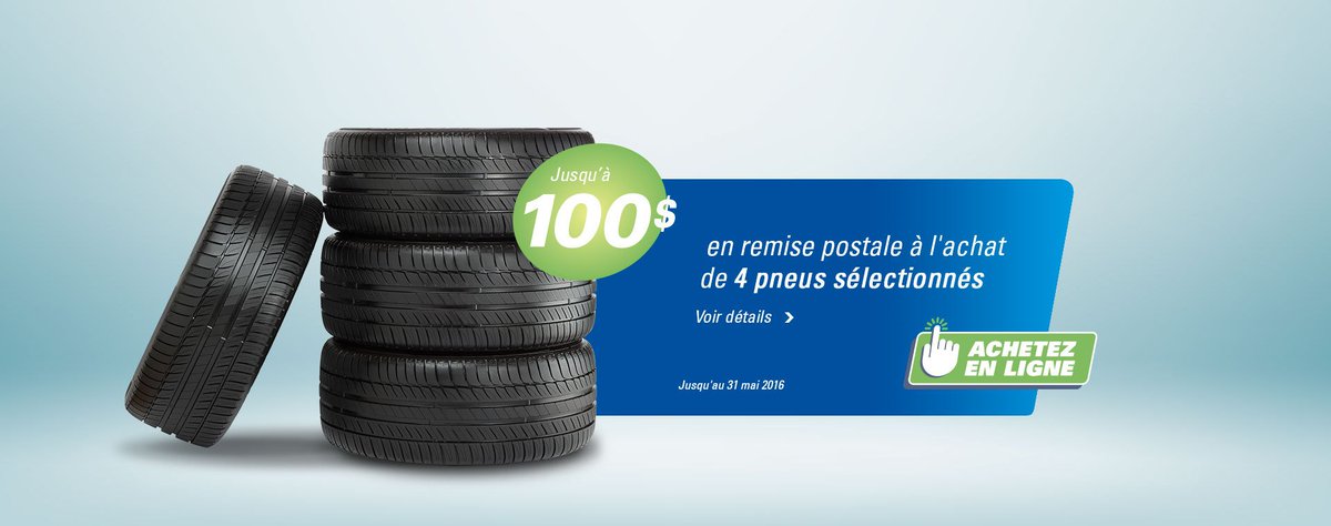 Chez Point S, obtenez jusqu'à 100$ de remise postale sur les pneus sélectionnés! point-s.ca/promotions/ #pneu #tire