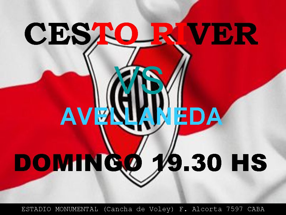 VAMOS LA BANDA POR UN LUGAR EN LOS PLAYOFF! 
¡CUESTE LO QUE CUESTE! 
#CESTORIVER #LABANDA #RIVER #DOMINGO