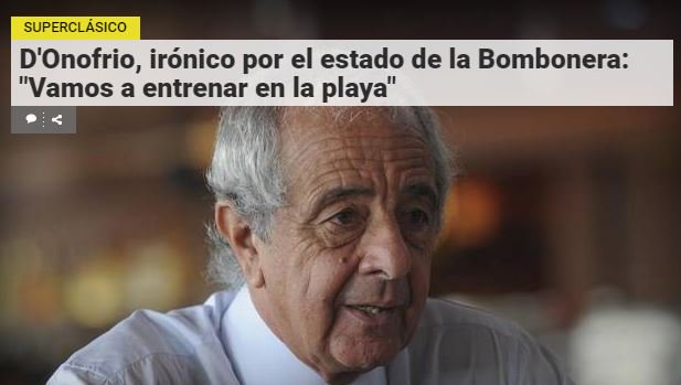 #Crespi a D'Onofrio "le puedo recordar al Pte, que River estuvo 1 año ejugando en canchas del ascenso" <a href="/clarincom/">Clarín</a>