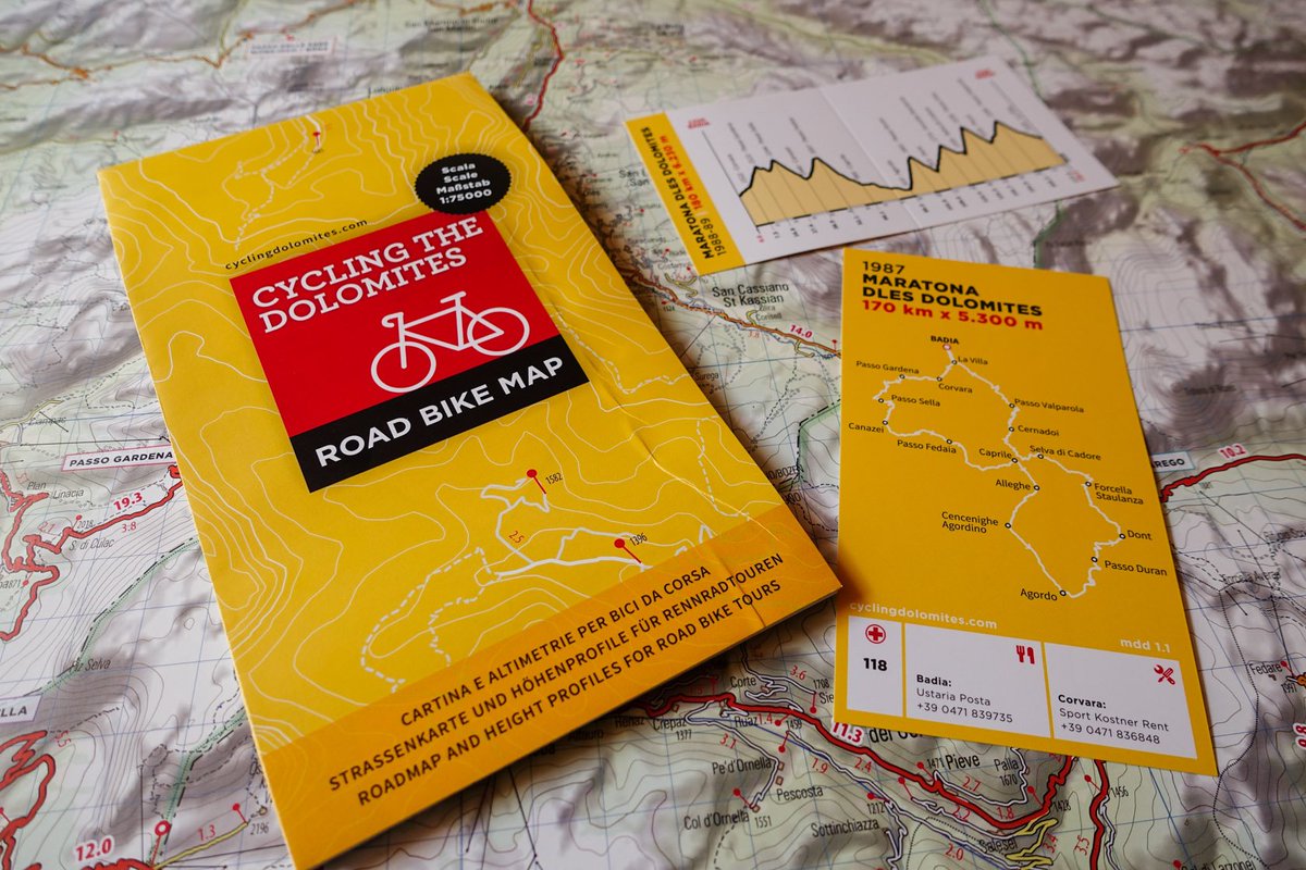 cycledolomites's tweet photo. Dolomites cycling map and cards available on-line: https://t.co/Bl7yx4Qr0b #dolomites #cycling https://t.co/loKh8du942