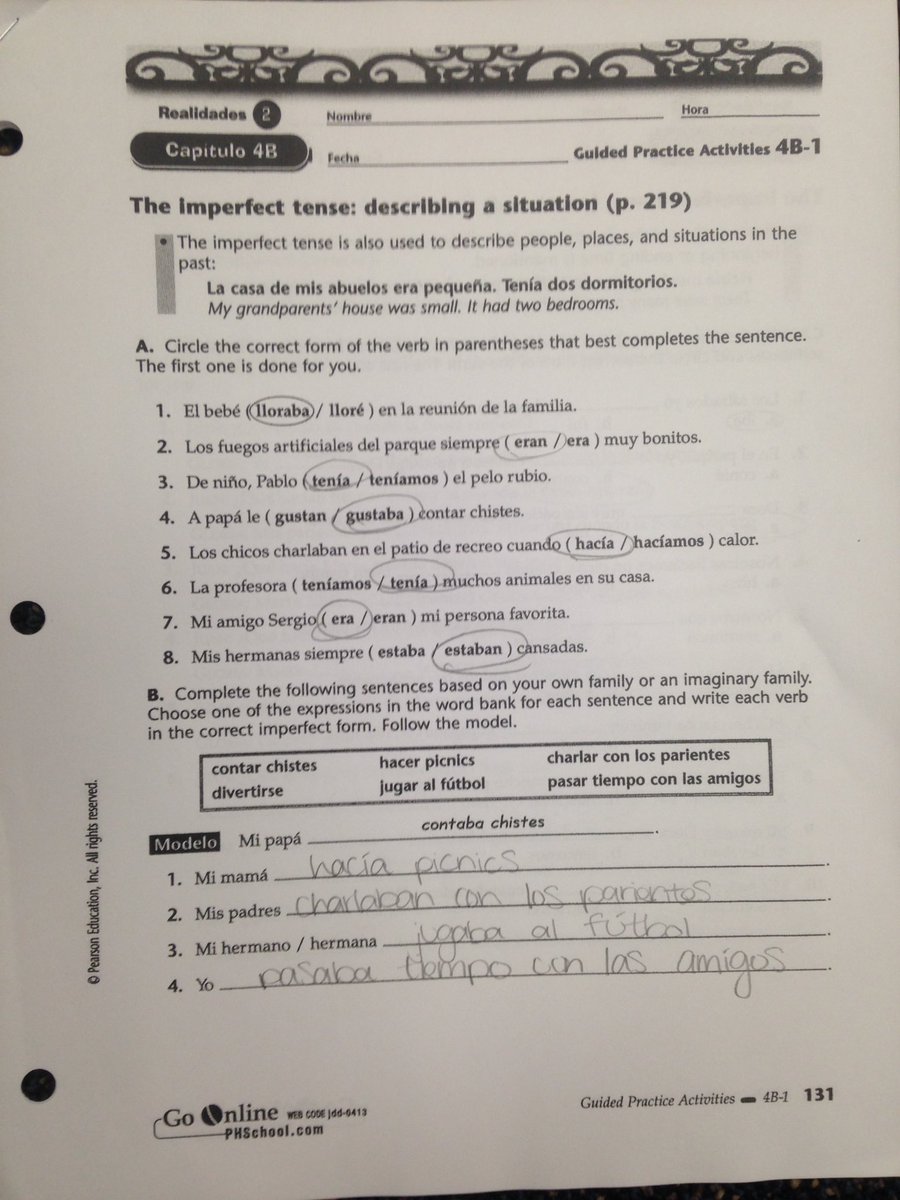 Stress Relief Spanish 2 Homework From Last Night