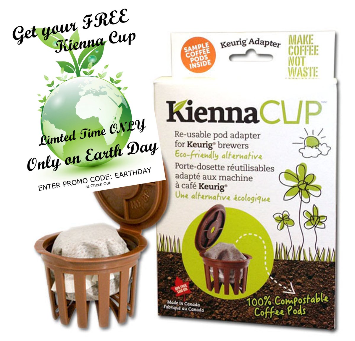 killthekcup1's tweet photo. FREE ONLY on Earth Day @killthekcup1.  FREE Kienna Cup Delivered to your Door.   https://t.co/IBTfcEmEyn https://t.co/KDik4Ubi95