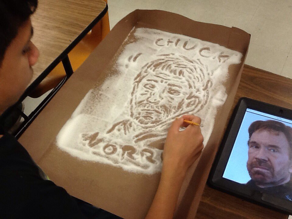 WrayWrayv's tweet photo. Art II salt drawings! https://t.co/2wTVUWqqhG