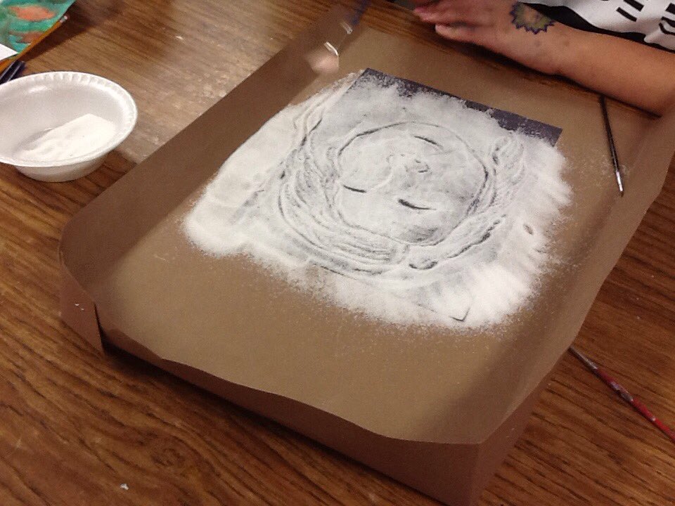WrayWrayv's tweet photo. Art II salt drawings! https://t.co/2wTVUWqqhG
