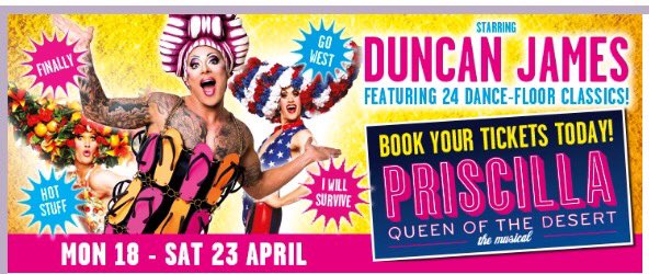 AJEPerformance's tweet image. Super excited about seeing @MrDuncanJames in @priscillabus tonight. #flamboyantfriday @thehawthcrawley