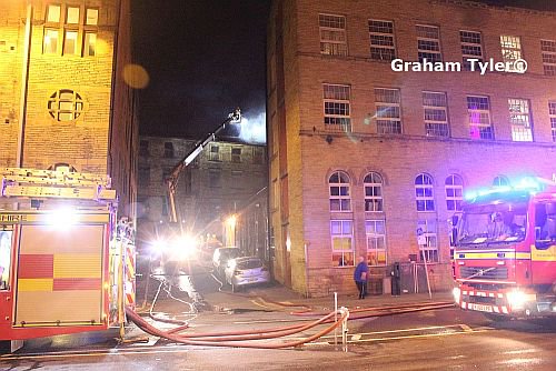 Firewestyorkshi's tweet photo. #Secondfire strikes at #Bradfordmill littered with #drugs #paraphernalia as 5 pumps respond https://t.co/NzWtx67EWO https://t.co/3Dqbf4LQRa
