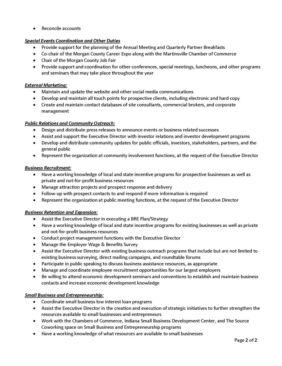 morgancountyedc's tweet photo. Central #Indiana #EconDev org seeks #BusDev Director! Resume &amp; CL by 5/6. #nonprofit #community #yp #wkdev #IEDC https://t.co/0jZvKhgIZf