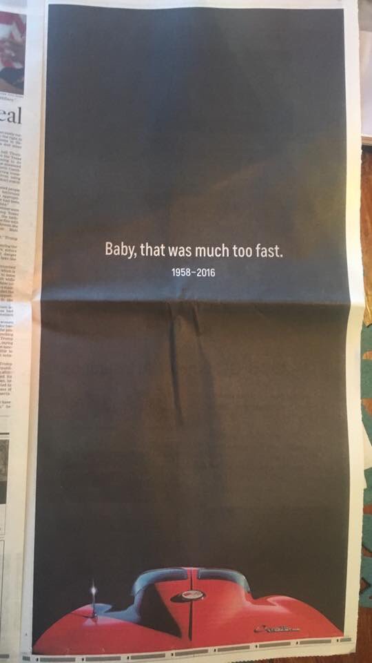 Nice job <a href="/chevrolet/">Chevrolet</a>. Quickly produced, subtle, and clever. Way to honor what he did for you guys. #littleredcorvette