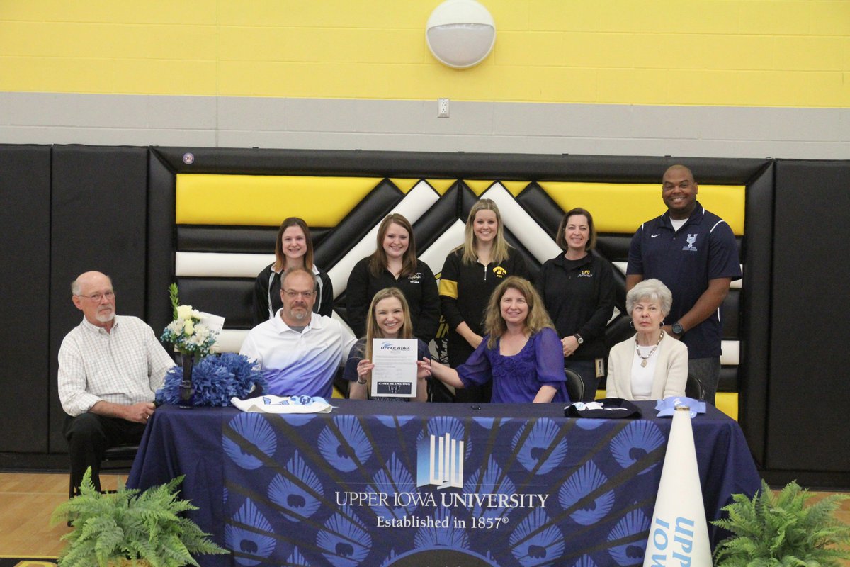 bbax2's tweet photo. CP-U's @kaijayuu & @dev_have officially signed w/ Upper Iowa University's cheerleading program today. #iahscheer https://t.co/j0DA46I9MH
