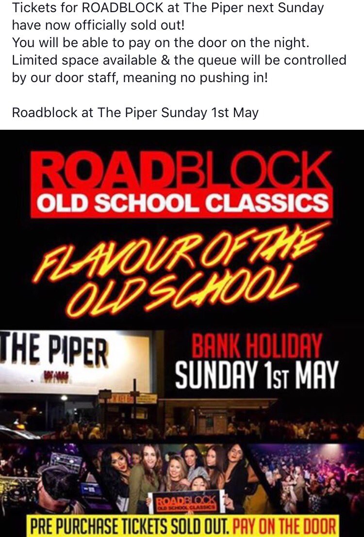ROADBLOCK UPDATE
Pre purchase tickets sold out!
Pay on the door available 
<a href="/dg_hull/">Darren Goulbourne</a> 
<a href="/DJDAZWILLIAMS27/">DJ Darren Williams 🇬🇧🇿🇦</a> 
<a href="/DJToots2Len/">DJToots2len</a>