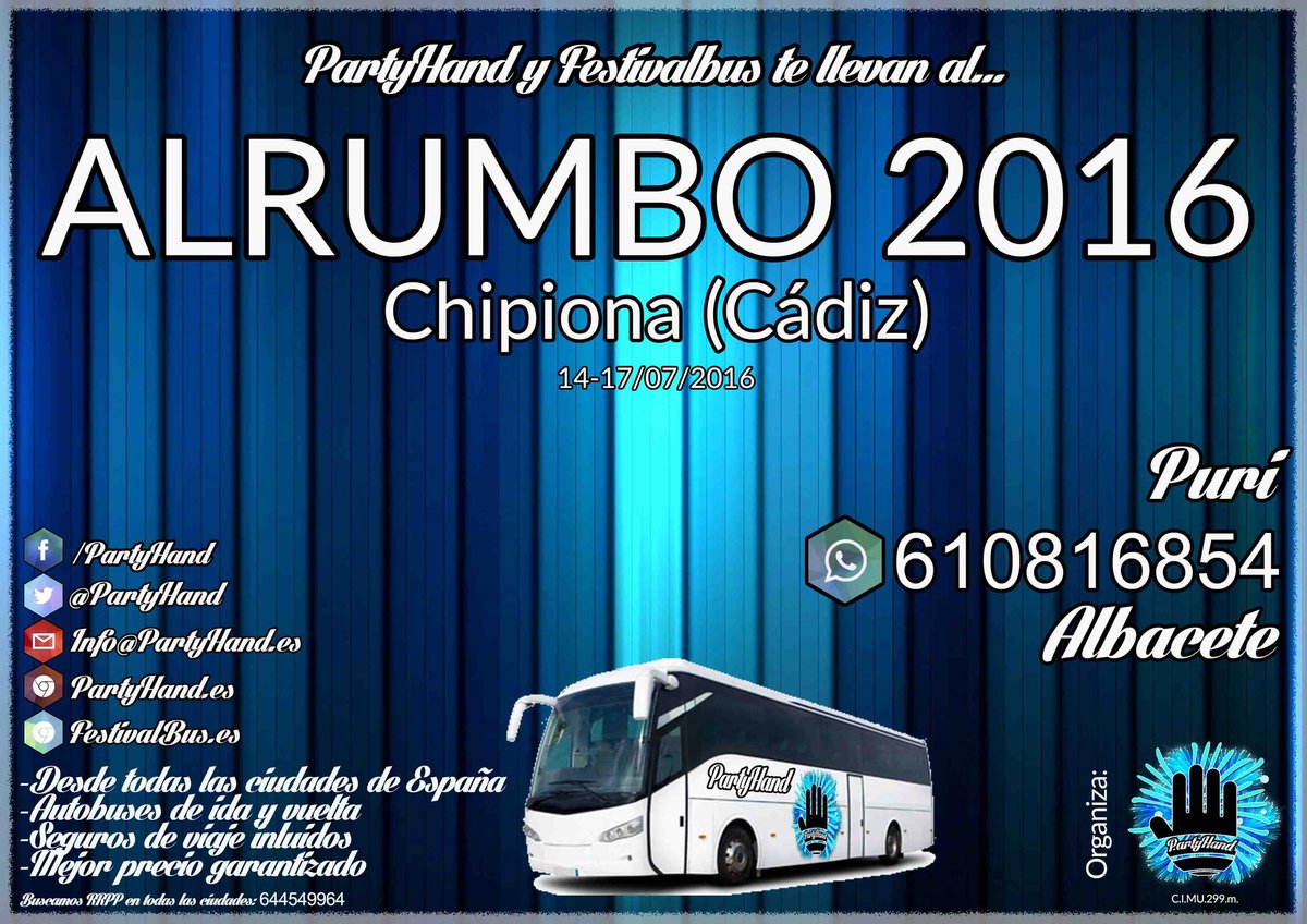 ALRUMBO 2016 

Si no sabes como ir... 
 <a href="/PartyHand/">PartyHand (Oficial)</a> TE LLEVA 🚌

Infor ya en el 610816854 📲 
#busAlrumbo