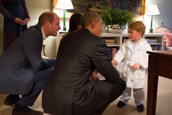 Todaysparent's tweet photo. ICYMI Prince George rocked a monogrammed robe to meet Obama and we're dying from the cute —> https://t.co/oaP3j7mWdl https://t.co/UMLmkkrgxK