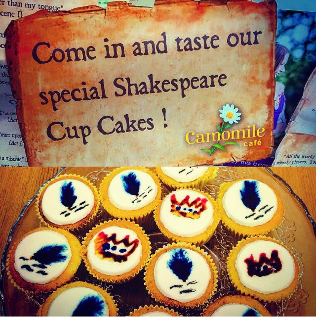 CamomileCafe's tweet photo. Shakespeare cupcakes in the cafe tomorrow. Perfect treat for after the performances! #shakespeare400 #familyfun https://t.co/gGq4wLpkbj