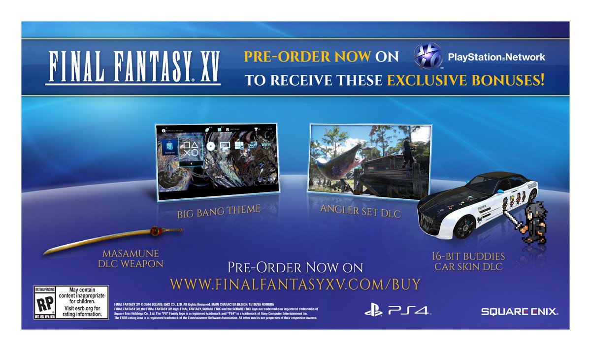 Final Fantasy Xv A Twitter Pre Order Ffxv Digitally On Playstation With The Big Bang Theme Angler Set And More T Co 9nmdlhtxz0