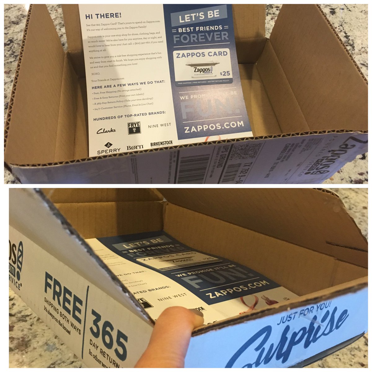 jackiegrubb's tweet photo. On this #EarthDay2016, I got @zappos gift card #onepieceofpaper #shippedinabox #wastedpaper #wastedgas #wastedbox https://t.co/jpdHF1wCd1