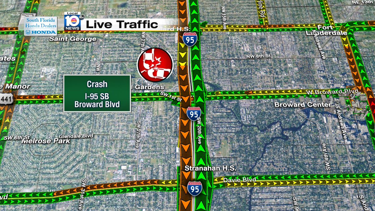 CRASH: I-95 SB & Broward Blvd.  #TRAFFIC https://t.co/4XAzHItzEO