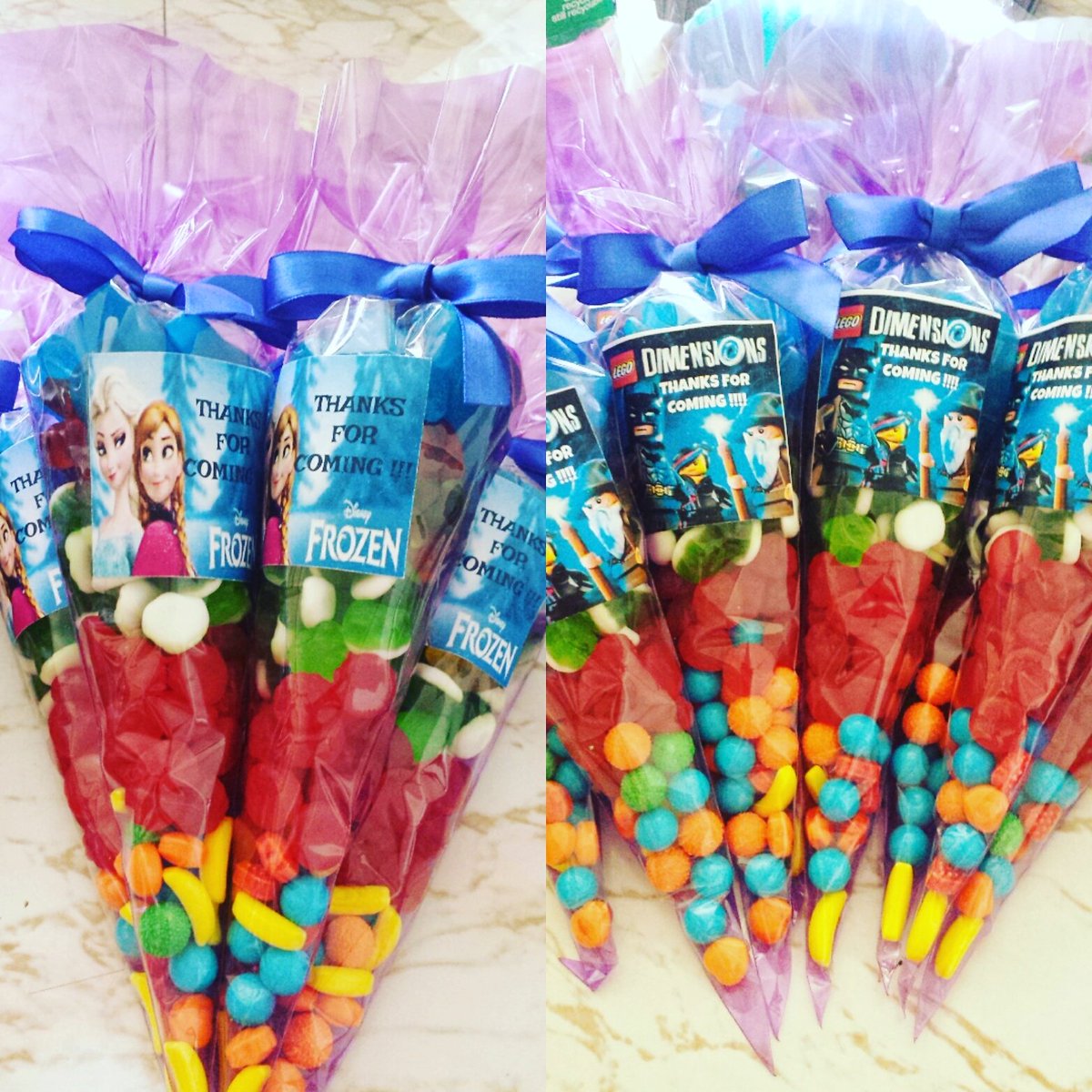 Loriamaria23's tweet photo. Happy Birthday!  #sugarush #somethingsweet #giftfavors #happybirthday #legodimensions #frozen #4 #6 #candies https://t.co/E9RI1DcJkA