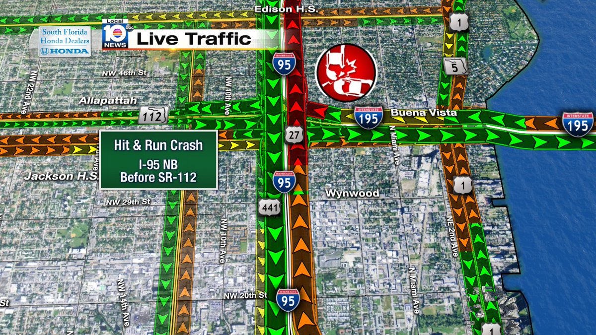 HIT & RUN CRASH: I-95 NB & SR-112  Expect delays.  #TRAFFIC #MIAMI https://t.co/8CfMamu5jV