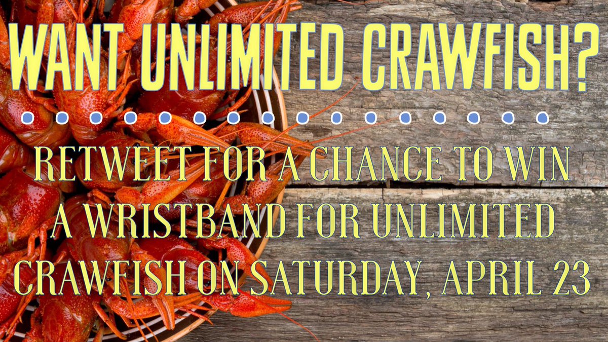 **ATTN RESIDENTS**
rt for a chance to win a wristband for unlimited crawfish @ Raymond Russell Park this Saturday!