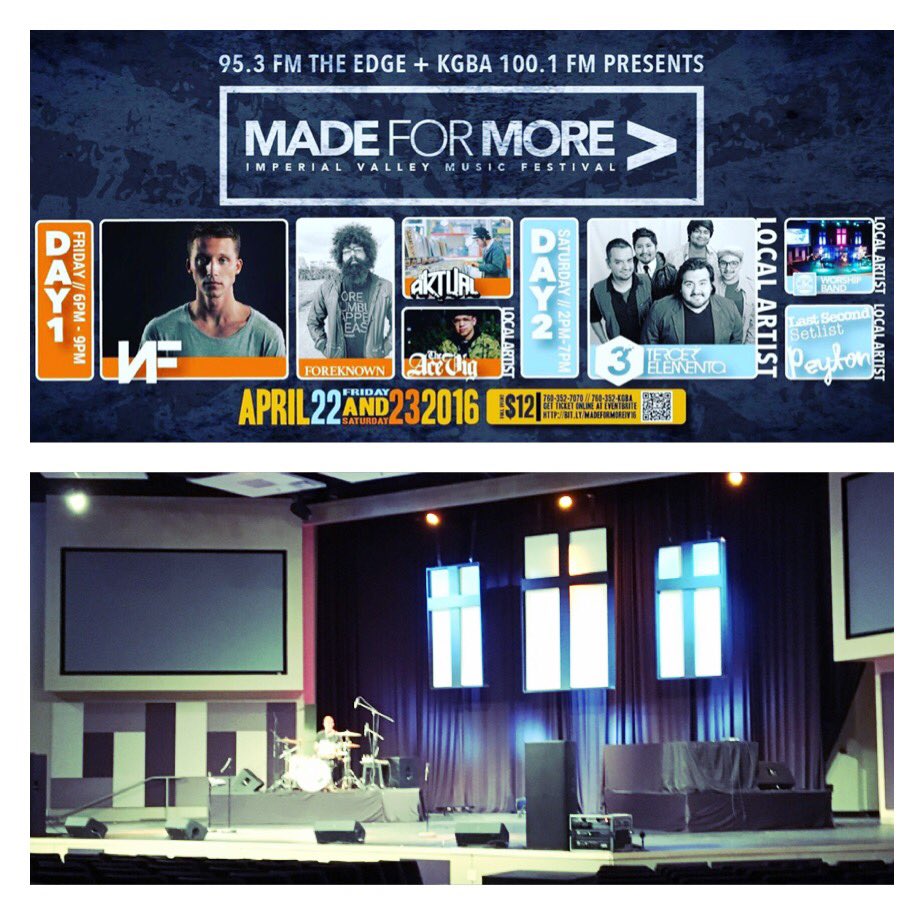 1frank2thomas3's tweet photo. Sound check for @nfrealmusic going down. Come by tonight at 6 for Night 1 of #madeformoreIV https://t.co/JcmQM4DbcY