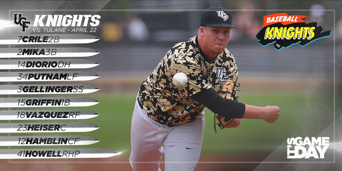 UCF_Baseball's tweet photo. #UCF vs. Tulane - 6:30 pm

📹 ($): https://t.co/wV7qmzqAqE
📻: @969thegame (https://t.co/NhRniFwAKu)

#ChargeOn https://t.co/EvlrYPHE7Q