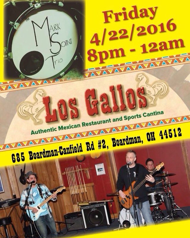 MarkSoini's tweet photo. Tonight! #themarksoinitrio in #boardman #ohio at Los Gallos from 8-12! @DrinkUpYtown #livemusic #blues #rock #guitar https://t.co/eCQWcyatmJ