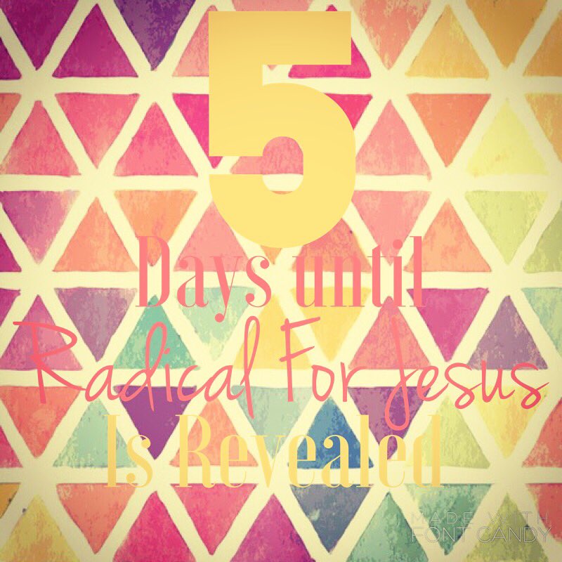 RFJblog's tweet photo. 5 DAYS UNTIL WE ARE ONLINE!! #beRADICAL #LOVEAUTHENTICALLY #RadicalForJesus https://t.co/XuFMjGxIit