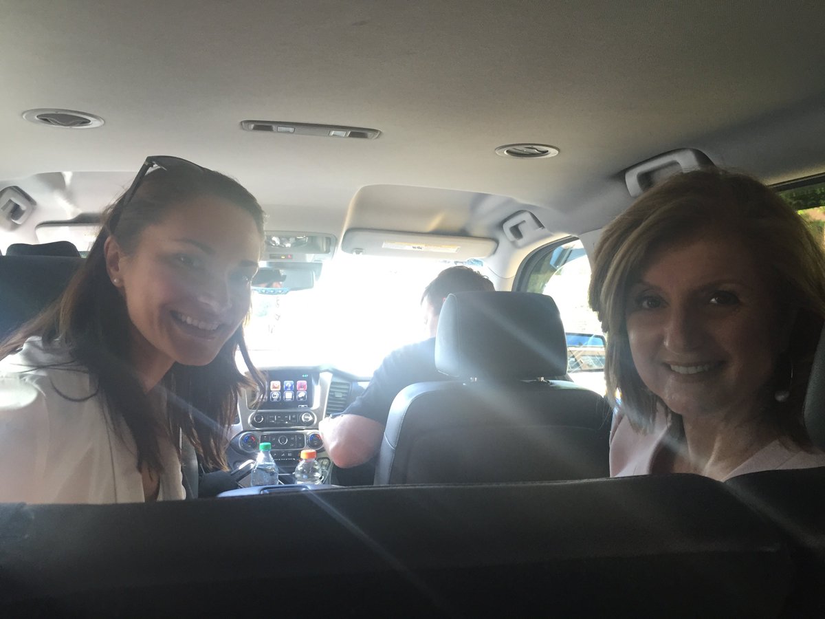 ariannahuff's tweet image. With Crystal, who joined me for my #SleepRevolution @Uber ride-along, trading tips on getting #sleep while traveling