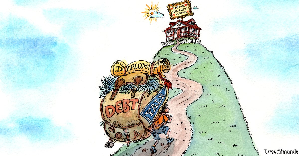 TheEconomist's tweet photo. Home-owning is falling among young adults, but don’t blame student debt https://t.co/XnbY6S5Vaw https://t.co/kCI6Aklh3f