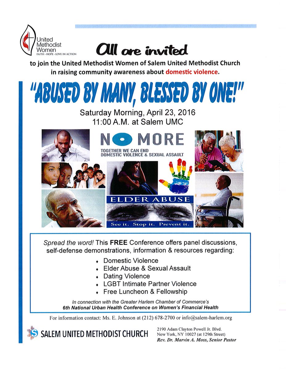 Tomorrow the Nat'l Urban Health Conference continues at Salem United Methodist Church in Harlem. SUNDAY WBLS AT 8 PM