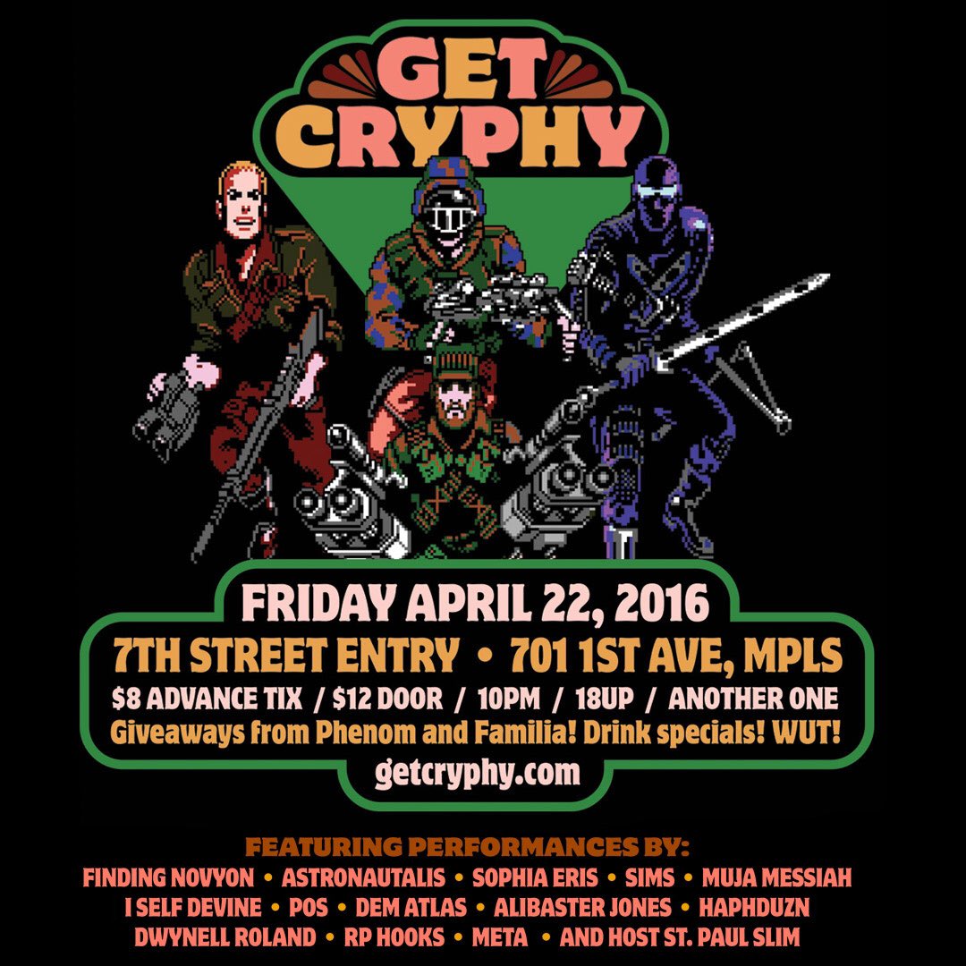 GetCryphy's tweet photo. Pre-sales for Cryphy tonight are gone! There will be 40 tickets left at the door. Come early if you want to get in! https://t.co/1LJyfC5XBN