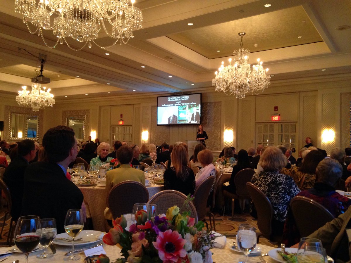 At the NEHGS Family History Benefit Dinner with Bob Schieffer and David Hartman. Seated by Robert Charles Anderson.