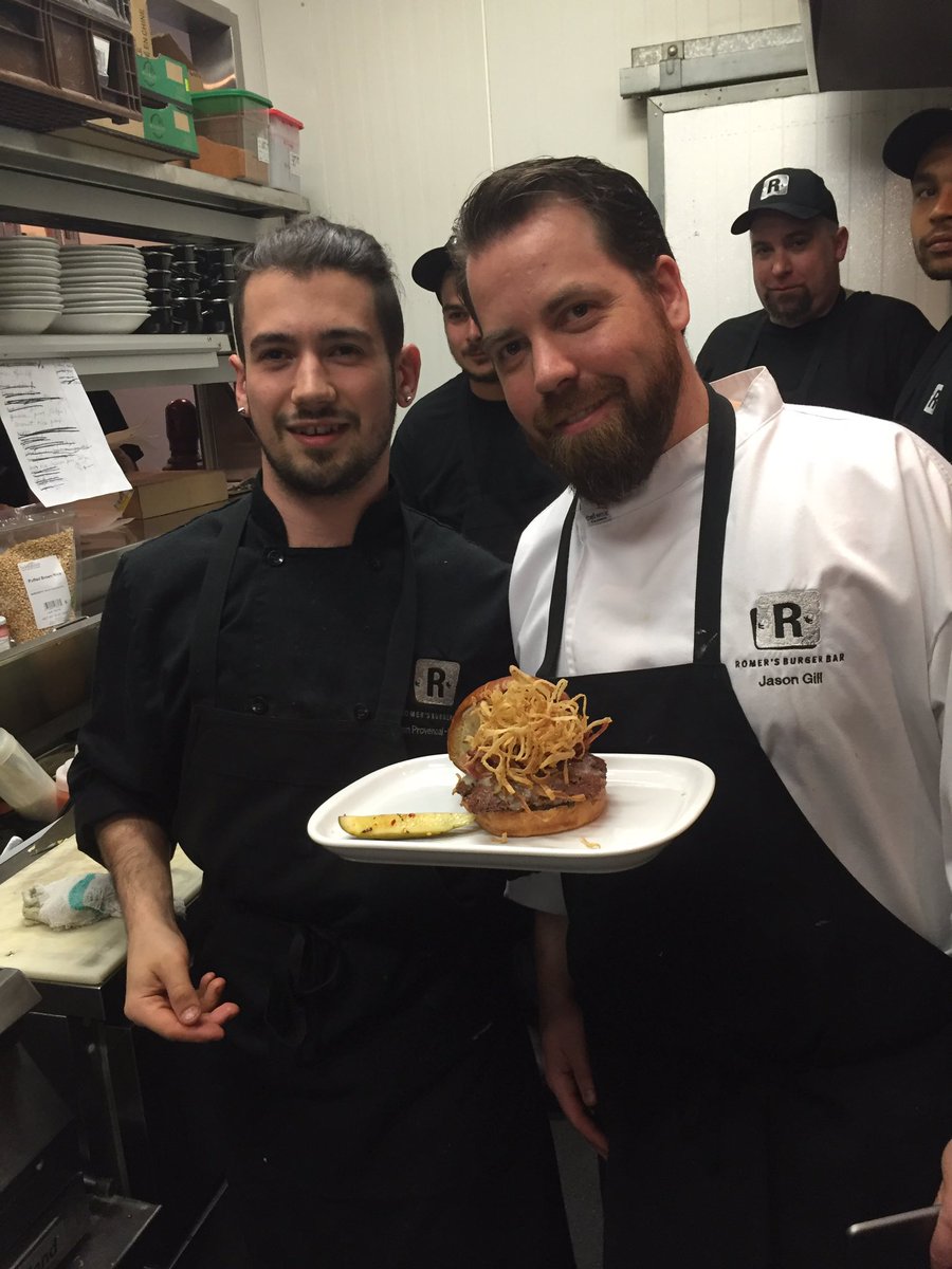 chefjimromer's tweet photo. Chefs yann and Jason rocking out "R" first mans man burger, Be ready port moods https://t.co/ZccgNdYiPf
