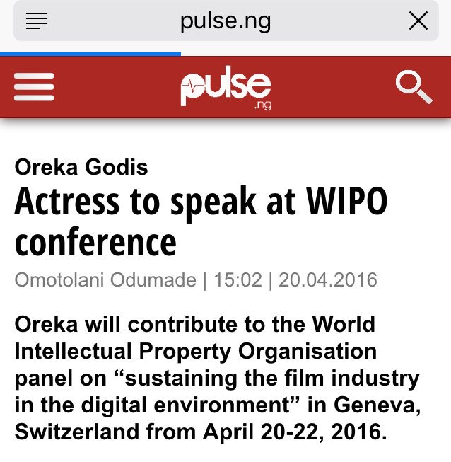 Rhecks's tweet photo. Clip from my week with #WIPO https://t.co/JHbyHf5OTe #DigiContent2016
Thanks @NollywoodObser1 @PulseNigeria247 ! https://t.co/maVgURIVzn