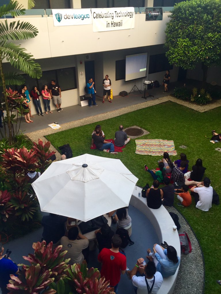 HTDCorg's tweet photo. Pitchin begins in Honolulu! #SpaceApps @devleaguehawaii @sudokrew @gomagames @LearnComprendio @ikayzo @BlueStartups https://t.co/Q5HBX2BgQJ