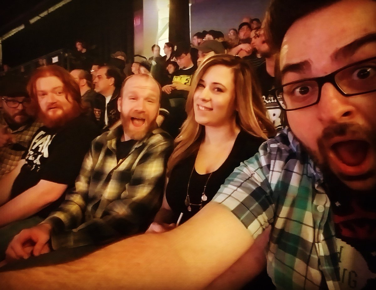 DiscountChuck's tweet photo. Me, Gina, Bradley, Brian and Allan "The Human Jimmy Fallon" Furtado at NXT! #nxtkingston #confusingnicknames https://t.co/vwgFqDHUdl