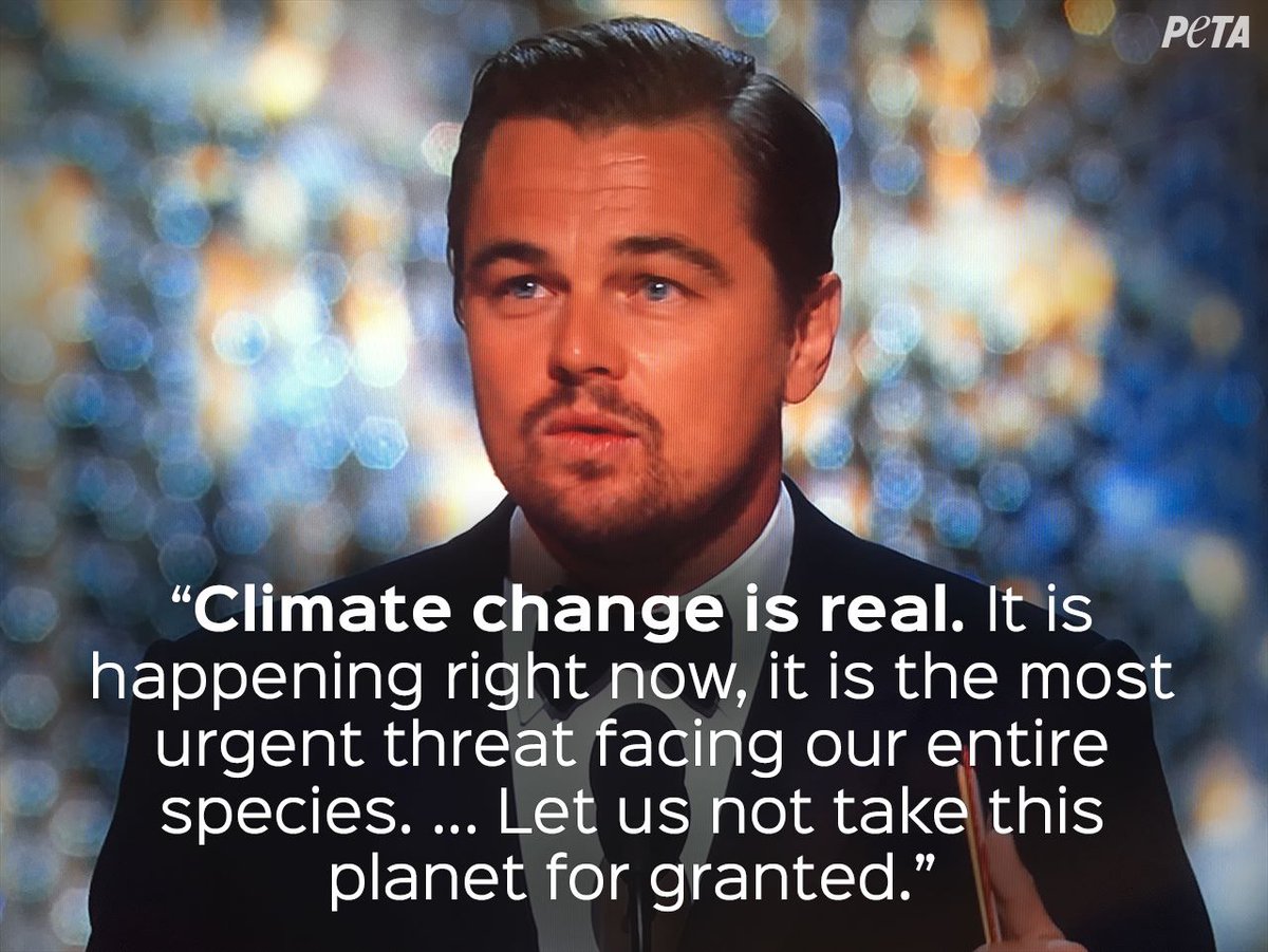peta's tweet photo. Throwback to @Cowspiracy executive producer @LeoDiCaprio's epic quote during his #Oscars speech this year. #EarthDay https://t.co/Wb1HNJk8PF