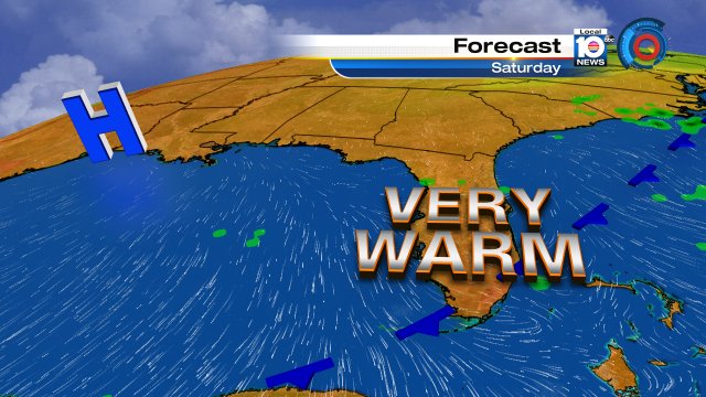 After a few early showers Saturday, get ready to feel the warmth.  Temperatures are forecast to reach the upper 80s! https://t.co/SJw8tqtRIX