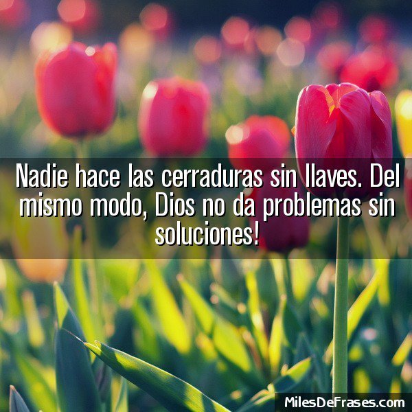iGreatestQuotes's tweet photo. Nadie hace las cerraduras sin llaves. Del mismo modo, Dios no da problemas sin soluciones!
 #frases #citas https://t.co/hbsjeh296l