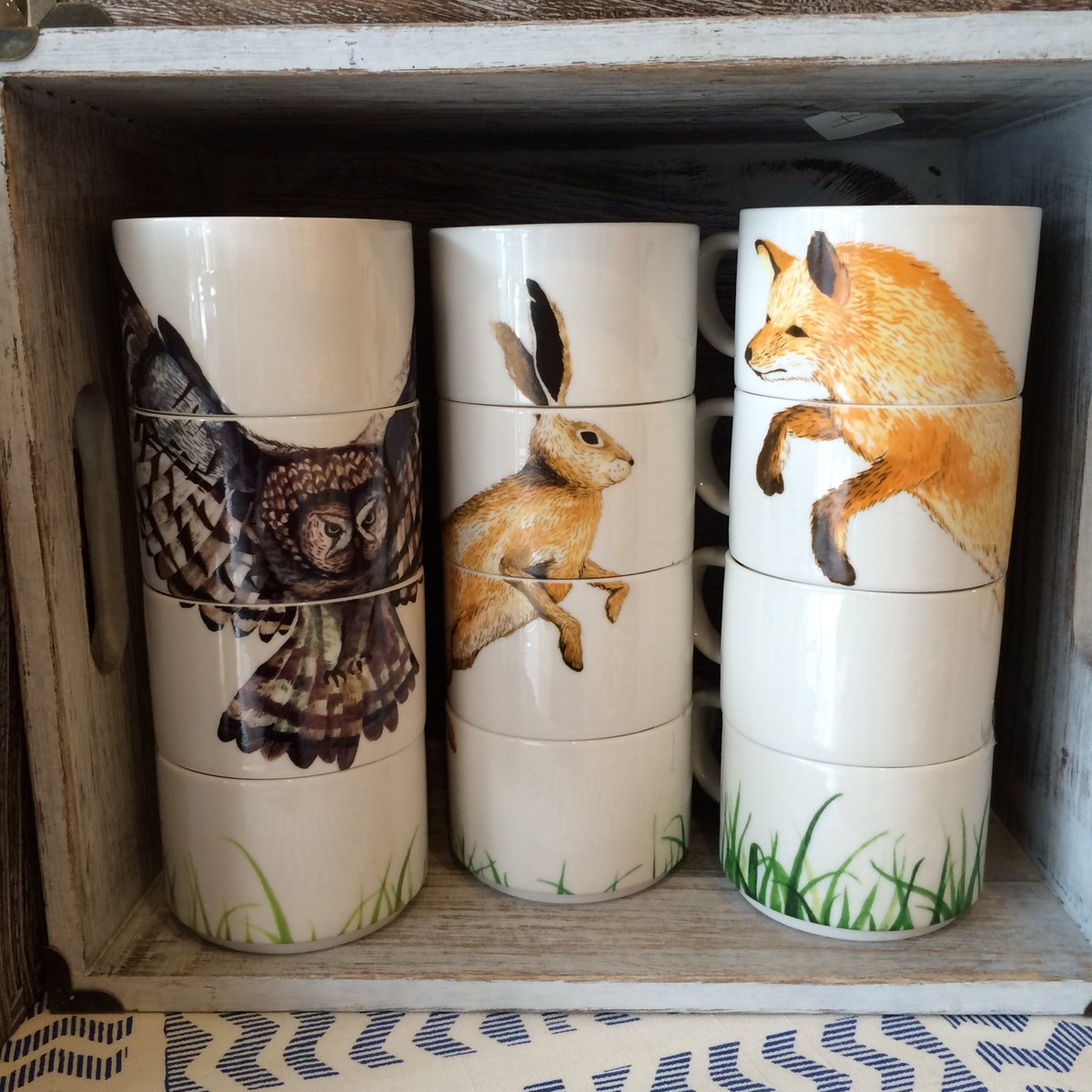 JuxtaposeAnnex's tweet photo. @immliving stacking animal mugs #EarthDay #immliving #mugs #stack #owl #rabbit #fox #mugs #nature #animals #annex https://t.co/NqHbUJXY44