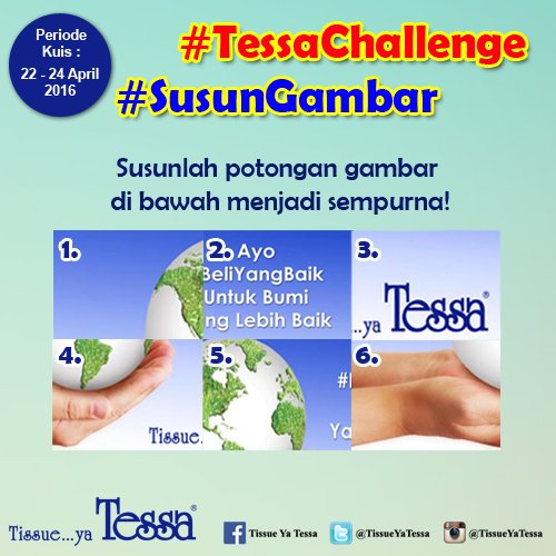 Sudah ikutan #TessaChallenge #SusunGambar?
Yuk ikutan dan menangkan voucher pulsa Rp 50.000! goo.gl/jVSmpw