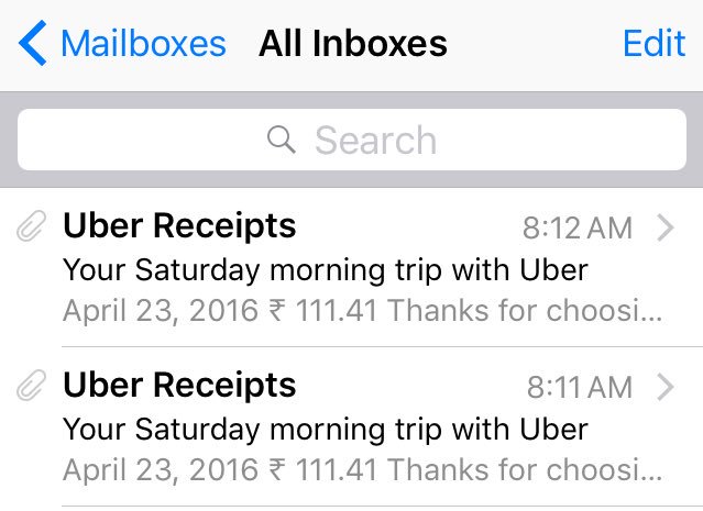 niksmac_'s tweet image. @Uber @Uber_Support invoice comes twice in inbox. #uberbug #funnybug