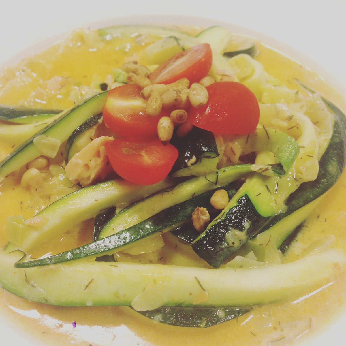 Sabyscafe's tweet photo. What's for lunch?? We're serving this delicious home made zucchini pasta with cured Salmon in cream sauce #langkawi https://t.co/e4U0KJYNV7