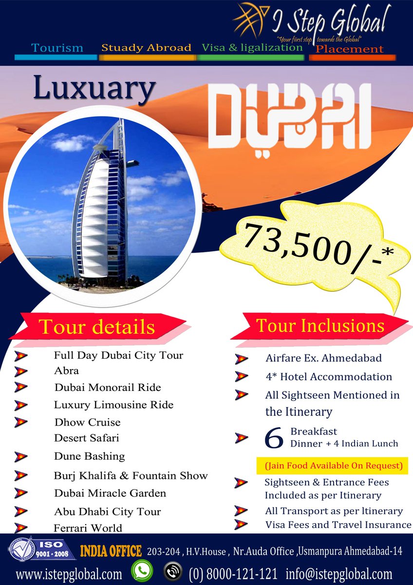 IStepGlobal's tweet image. Vaccation in Dubai

Fix Departure on 23rd May 2016

Hurry up for booking

Call on 8000121403