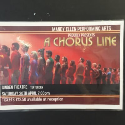 MEPA PRESENTS CHORUS LINE 
GET YOUR TICKETS NOW 
RING01622 756644 T0 BOOK 
<a href="/MandyEllen1/">Mandy Ellen</a> <a href="/keithjack/">Keith Jack</a> <a href="/ScdStanley/">Sam Stanley Creative</a>