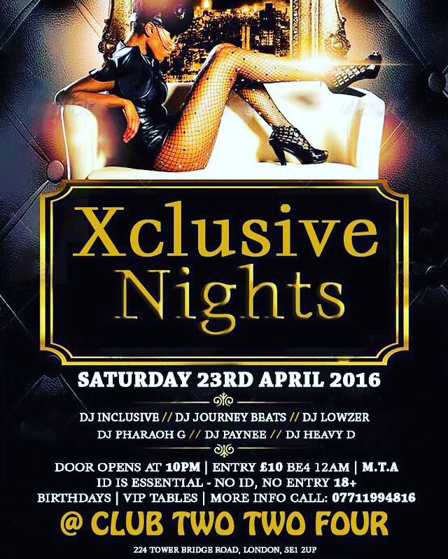 Dj_Inclusive's tweet photo. @MVLIYG Tonight - Xclusive Nights - Club 224 Tower Bridge SE1 2UP. https://t.co/gBh5WAf1Ej https://t.co/PP4zcQ48VS