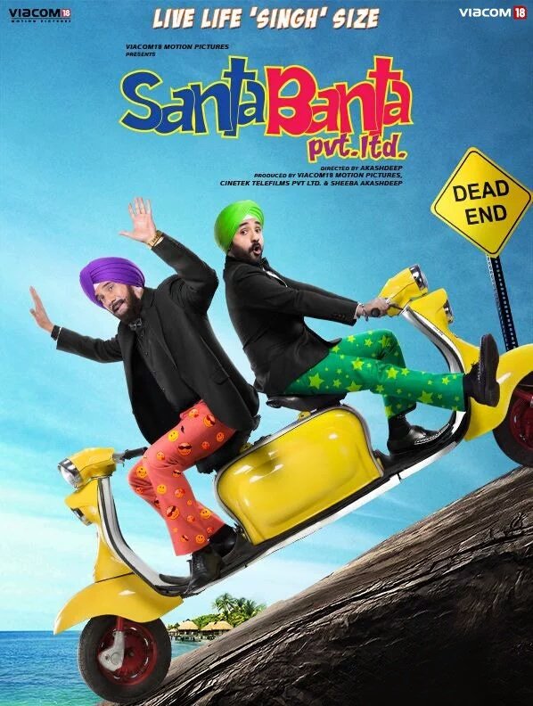 viacom18's tweet photo. Watch this wackiest duo in @SantaBantaFilm turn the world upside down at theatres near you. @Viacom18Movies https://t.co/GibGqqCFmx