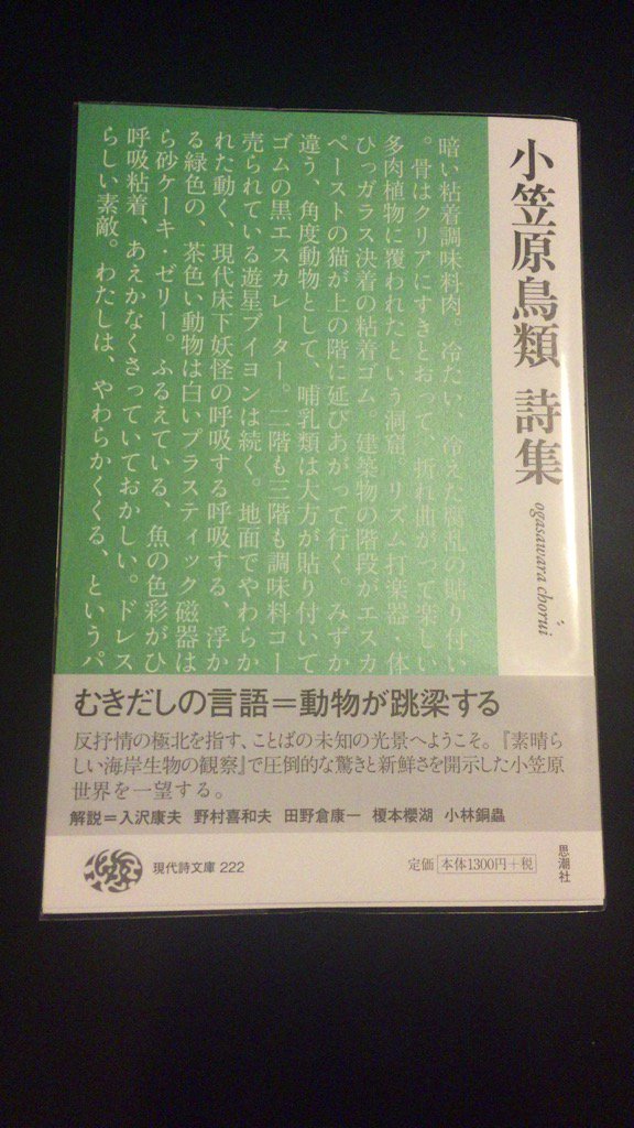 麗子改 きのう 若冲展を観てから これ読んでる 小笠原鳥類詩集 動植綵絵と共鳴する