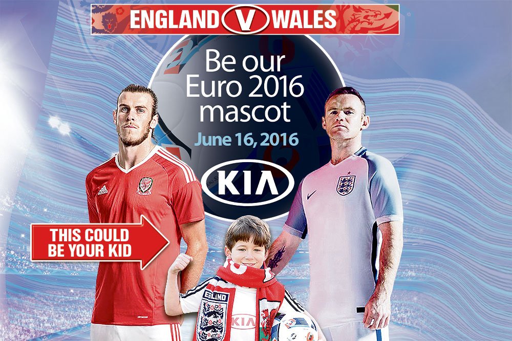Fancy driving to Euro 2016 &amp; your child being the England v Wales mascot?

#WIN <a href="/KiaUK/">Kia UK</a> 

thesun.uk/6016BlU1e