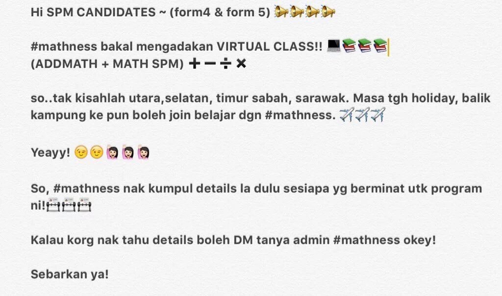 mathness49's tweet image. 2nd batch invitation whatsapp group geng #mathness, insyaAllah malam ni/esok. Bg yg masih berminat, boleh dm ya!

🙋